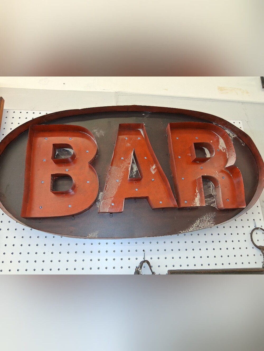 Vintage-Style Orange BAR Wall Sign - Rustic Home Dining Accent